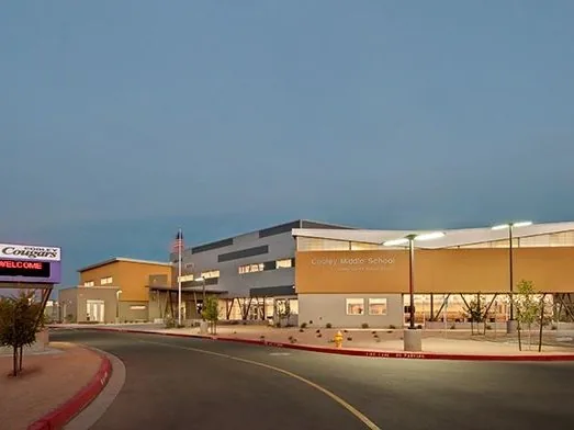 Cooley Middle School at dusk, Higley, Arizona